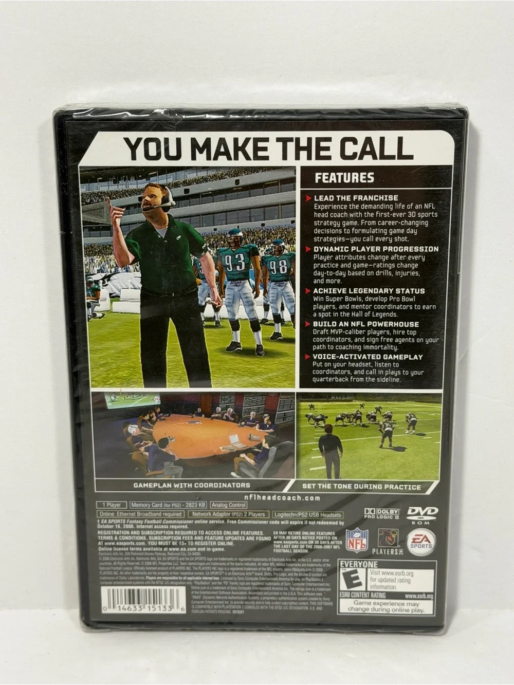 SEALED NEW NFL Head Coach EA Sports PS2 Sony Playstation 2 ESPN Bill Cowher